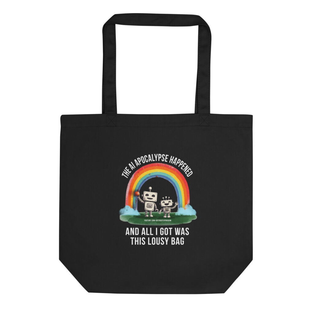 ai apocalypse: happy robots eco tote bag