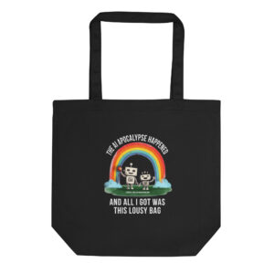 ai apocalypse: happy robots eco tote bag