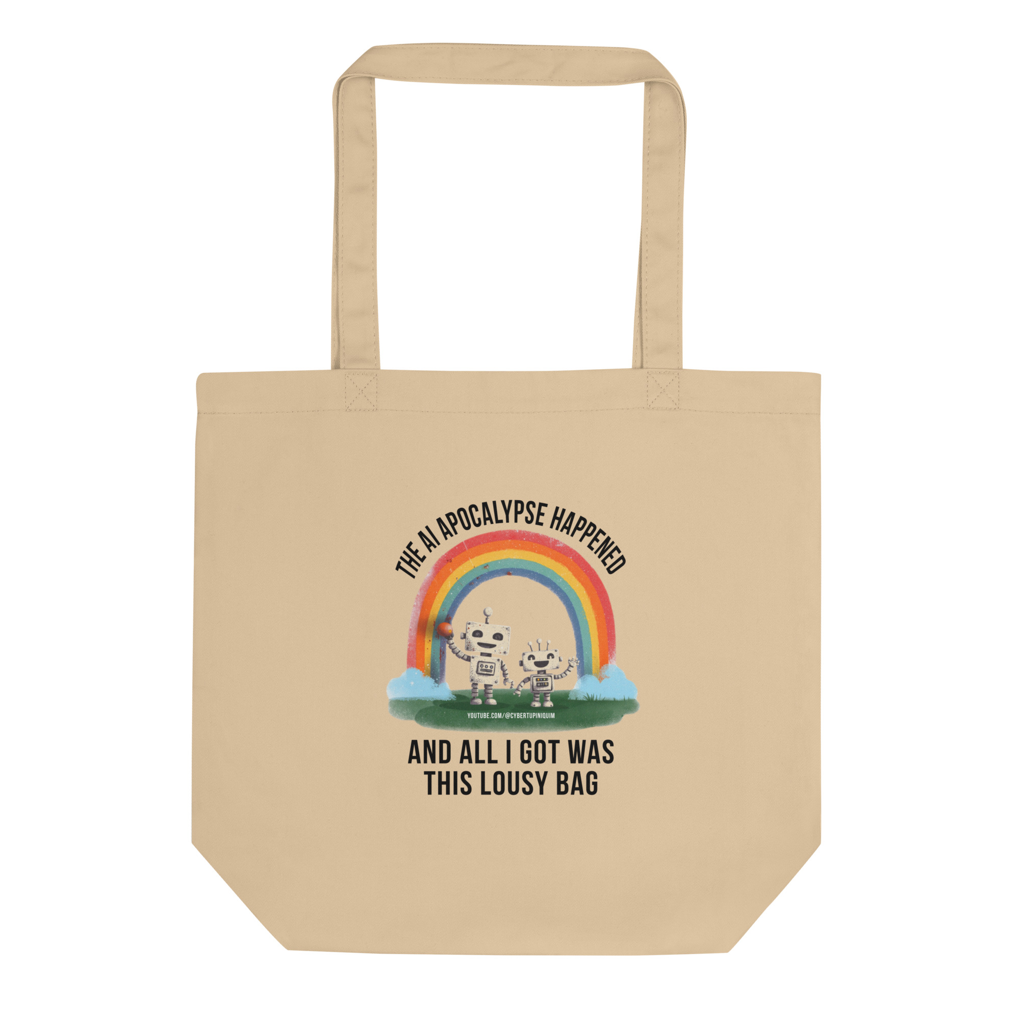 ai apocalypse: happy robots eco tote bag