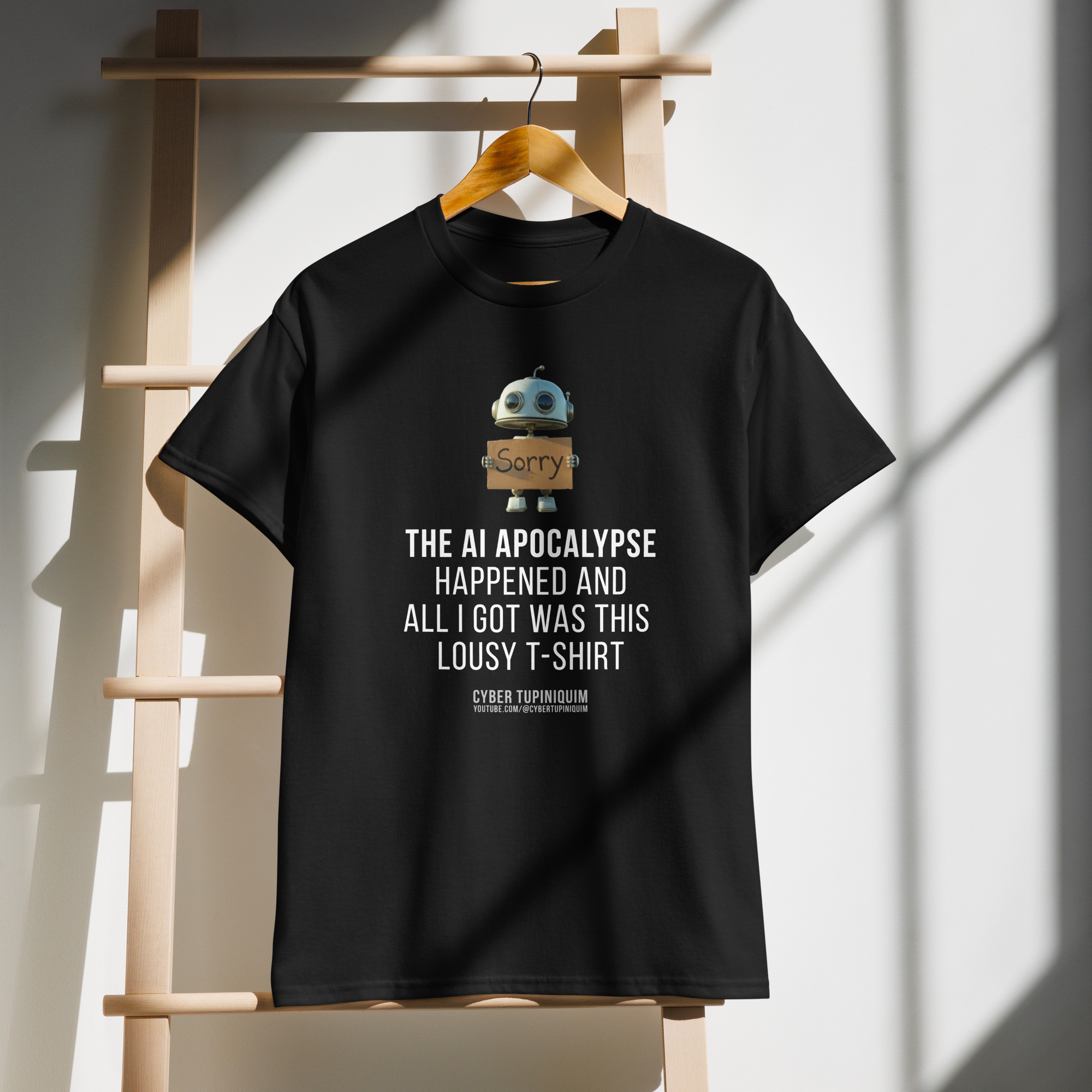ai apocalypse: robot apologises. dryblend® t shirt