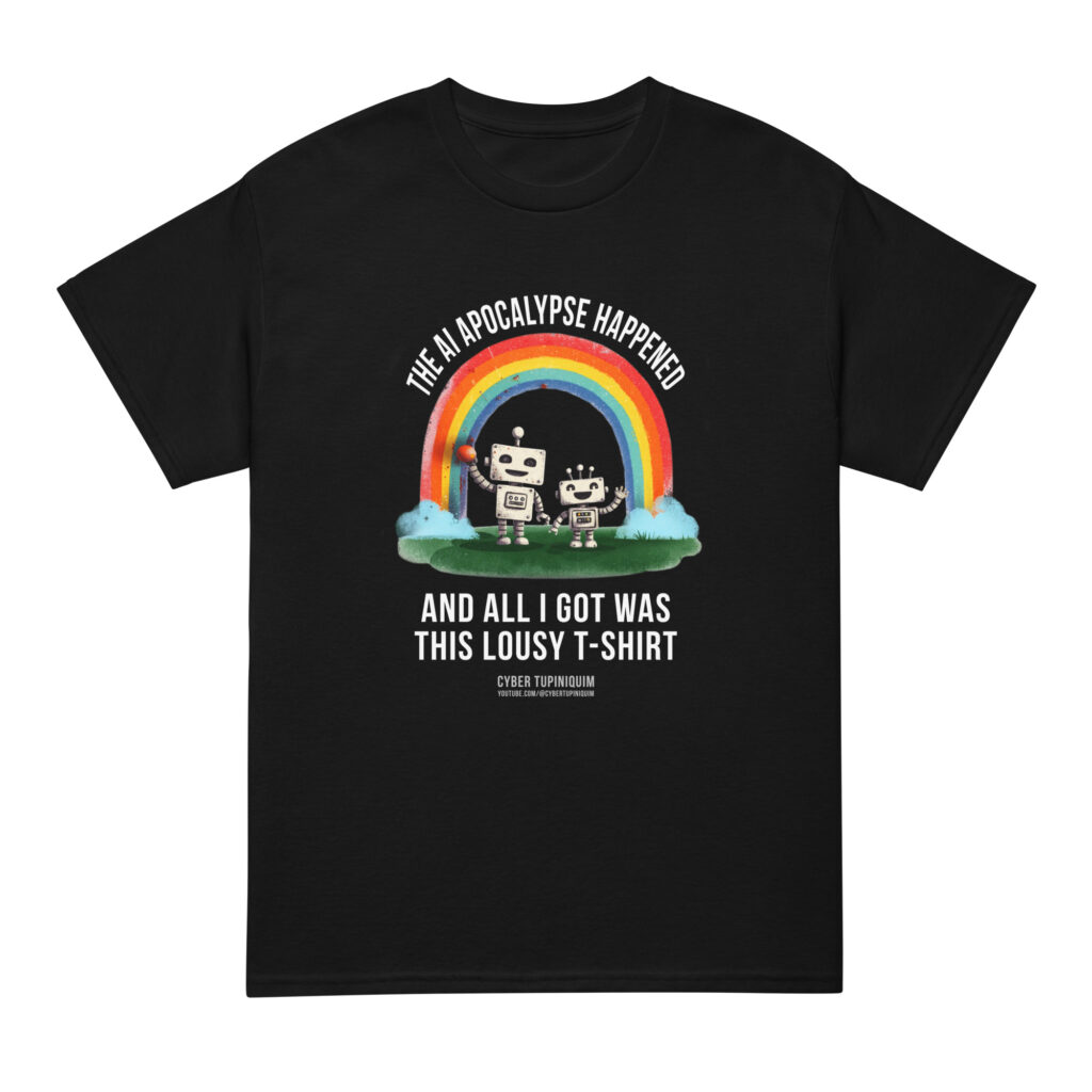 ai apocalypse: robots under rainbow dryblend® t shirt