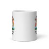 ai apocalypse: robots under rainbow. white glossy mug