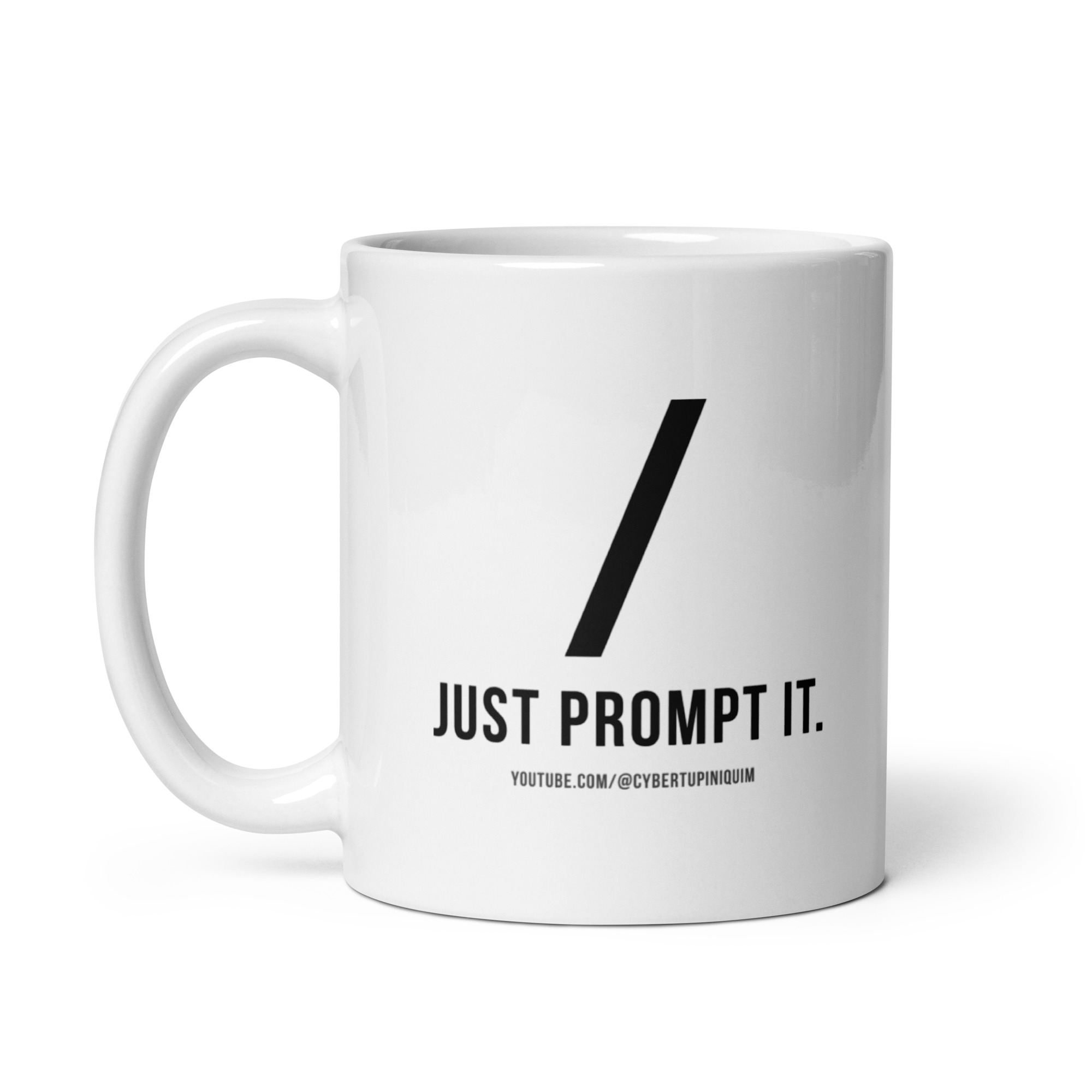 just prompt it! white glossy mug