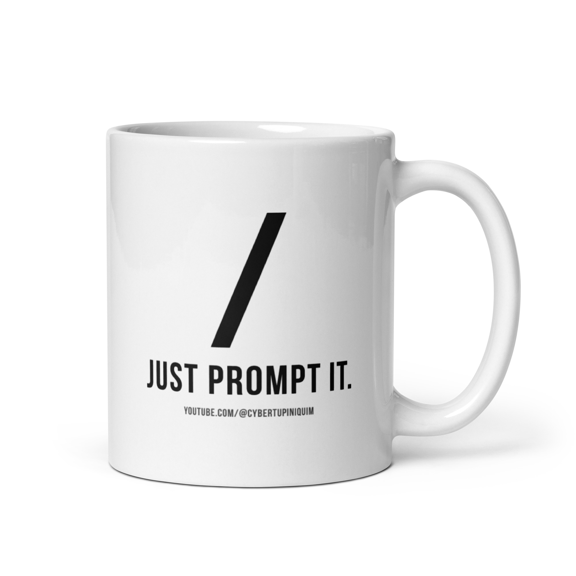 just prompt it! white glossy mug